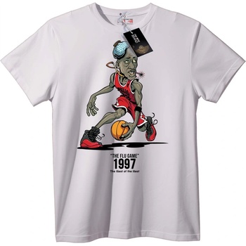 NOONEBRAND Тениска Баскетбол 1997 Flu Game - 2XL, White