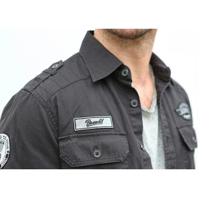 Brandit košeľa Luis Vintageshirt čierna