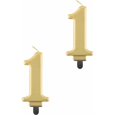 GoDan Narozeninová svíčka na dort 1 metalická zlatá 8 cm – Zboží Dáma