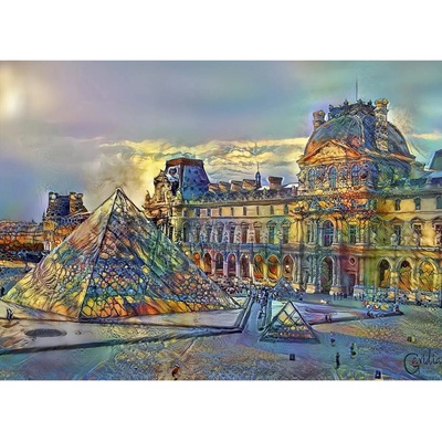 BlueBird Muzeum Louvre Paříž Francie 1000 dílků
