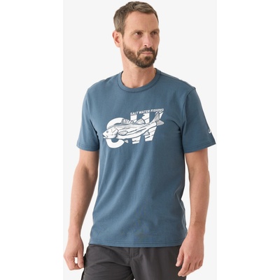 Caperlan Bavlnené rybárske tričko s krátkym rukávom modré