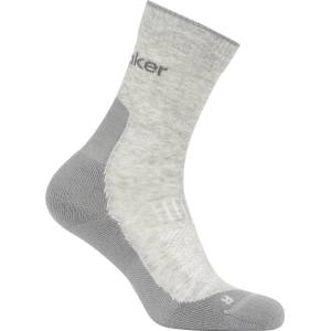 Icebreaker Мъжки туристически чорапи Icebreaker Merino Hike+ Light Crew Walking socks - Blizzard Hthr / Alloy - размер 44, 5-46, 5 (EU) (201-9225-0513)