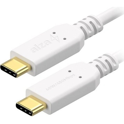 AlzaPower APW-CBTC1020W Core USB-C to USB-C 2.0, 60W, 2m, bílý
