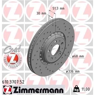 Brzdový kotúč ZIMMERMANN 610.3707.52 (610370752)