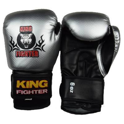 King Fighter Dětské boxerské rukavice carbon stříbrné váha/velikost: 6