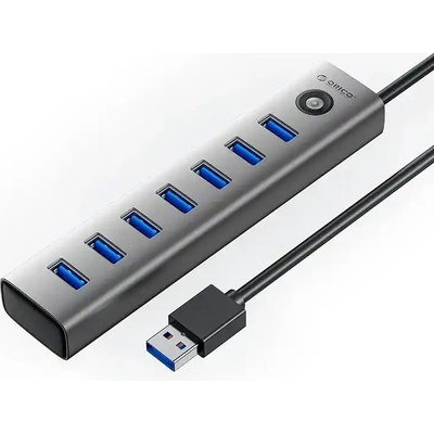 ORICO USB хъб Orico, 7-портов, USB 3.0, Сив | CL7U-U3-10-GY-BP (CL7U-U3-10-GY-BP)