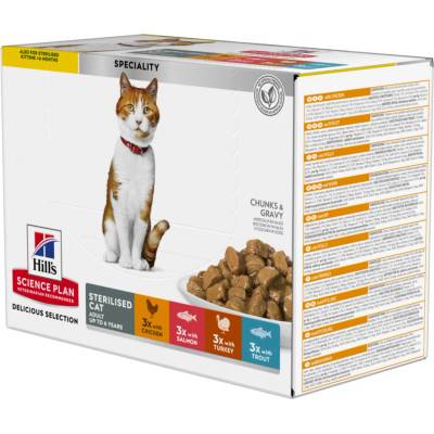 Hills Science Plan Adult Sterilised 48 x kuracie a losos 85 g