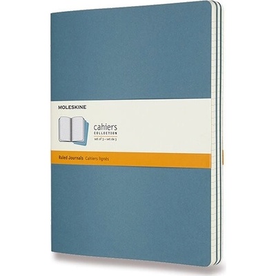 Moleskine Sešity Cahier XL linkované 3 ks tm. tyrkysové