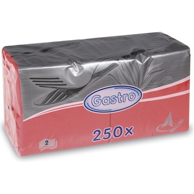 Gastro 85901 servítky 2V červené 250ks 24x24cm