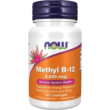 NOW NOW Methyl B-12 with Folic Acid 5000mcg, 120 Lozenges