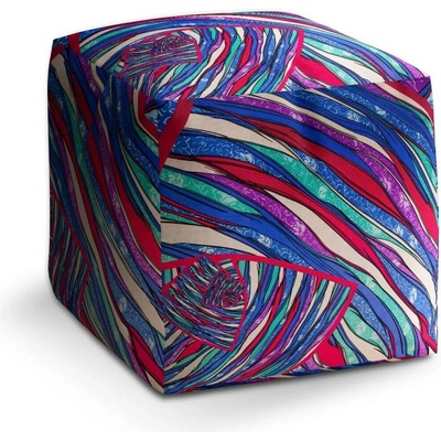 Sablio Taburet Cube Pruhovaný motiv 2: 40x40x40 cm