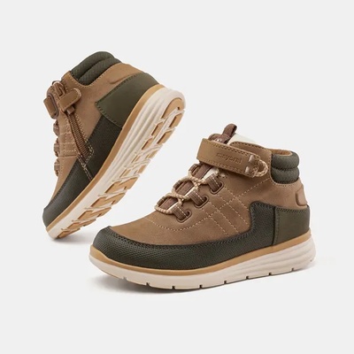 Mayoral Зимни боти за мини момче в цвят камел с велкро-лепенка и страничен цип Майорал