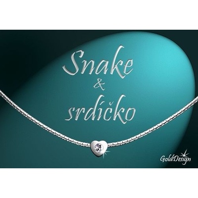 Gold Design Snake srdíčko 6 stříbřený GD1090