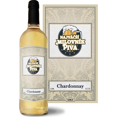 Sablio Najväčší milovník piva Chardonnay biele suché víno 12 % 0,75 l (čistá fľaša)