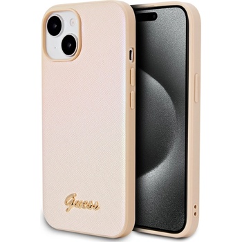 Image 1 of GUESS Калъф GUESS, PU Leather Iridescent Metal Script за iPhone 15, GUHCP15SPSAIRSD, Златист (GUHCP15SPSAIRSD)