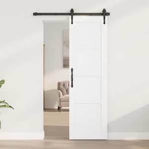 vidaXL Вътрешна врата 61 x 198, 5 см Шперплат Бяло (42052385)