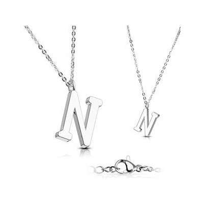 Šperky4U Ocelový řetízek s přívěškem iniciála OPD0096-N