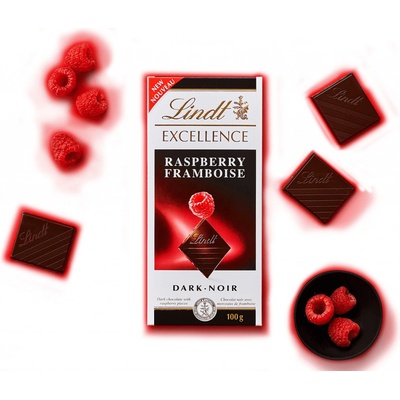 Lindt Excellence Raspberry Intense 100 g – Zboží Dáma