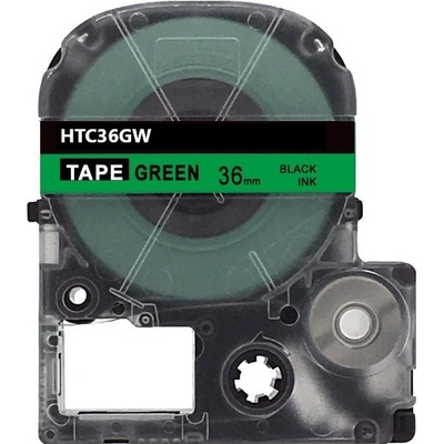 Epson HTC36GW, 36mm x 8m, černý tisk / zelený podklad, kompatibilní páska