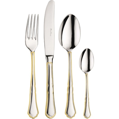 Pintinox Комплект прибори за хранене SETTECENTO GOLD FILET, комплект от 24 бр. , сребърен / златен, Pintinox (PIN2059S091)