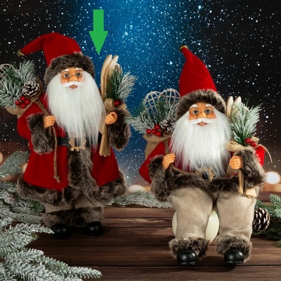 Eurofirany Santa postavička stojaca 40 cm s plnou taškou darčekov UNI
