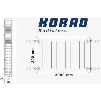 Korad Radiators 22K 300 x 3000 mm