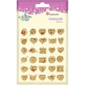 TITANUM Paper stickers 3D hearts polka dots mix 30pcs