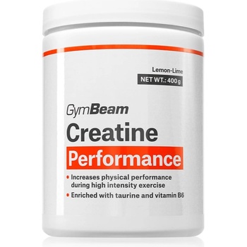 GymBeam Creatine Performance прах за подпомагане на спортните постижения вкус Lemon Lime 400 гр
