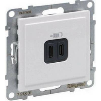 Legrand SUNO nabíječka USB C+C bílá 721131