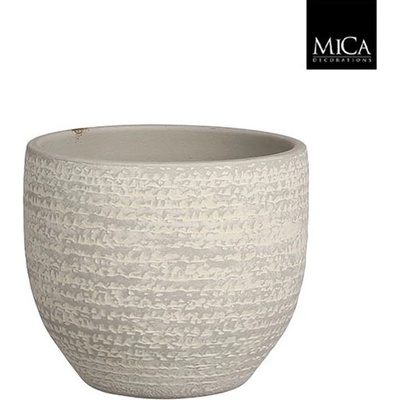 Mica КАШПА КЕРАМИЧНА КРЪГЛА carrie Ø16х14см СВ. СИВА (1079205)