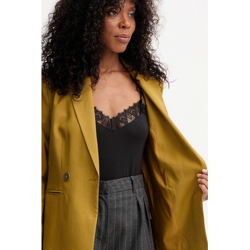 Morgan Сако Morgan в жълто с двуредно закопчаване с изчистен дизайн VIJA. F (VIJA.F)
