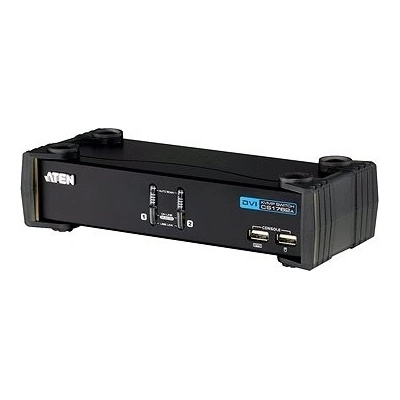 Aten CS-1762A 2-Port DVI USB 2.0 KVMP Switch, 2x DVI-D Cables, 2-port Hub, Audio – Zboží Mobilmania