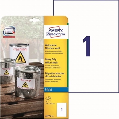 Avery Zweckform J4775-10 etikety 210x297mm 10 ks bílá