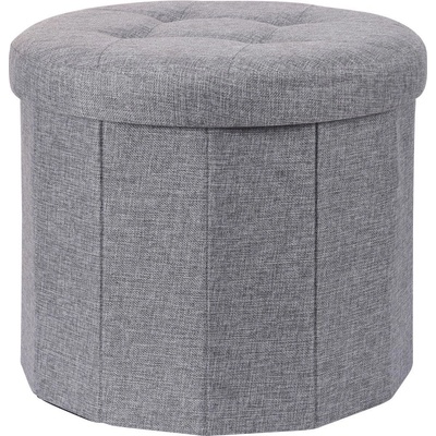 Home Styling Collection Pouffe s krásným sedákem OTTOMAN, 45 x 39 cm, šedá