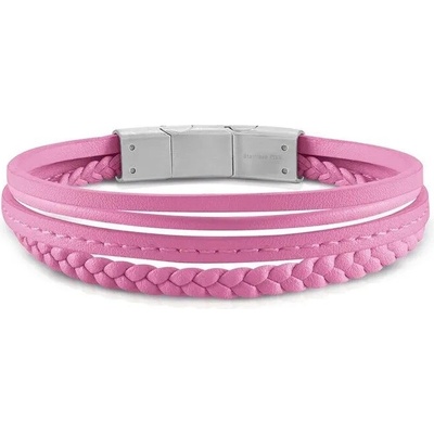 Guess Náramek z růžové kůže Malibu JUMB01345JWSTPIT-U