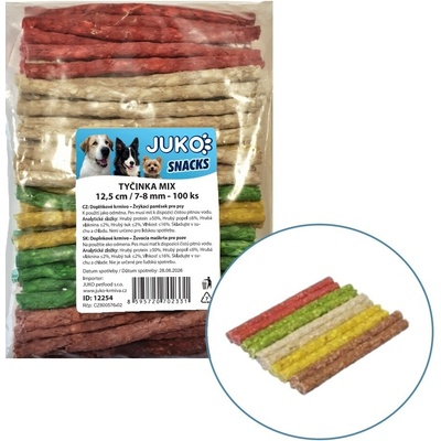 Salač Tyčinky farebné 7-8 mm - 12,5 cm, 100 ks 100/24