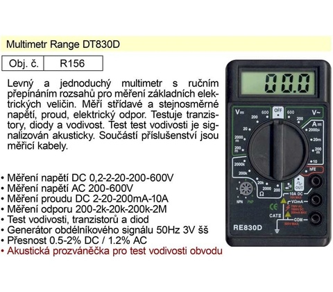 RANGE DT830D s prozváněčkou RONA