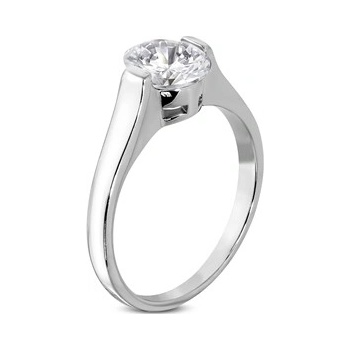 Šperky4U ocelový prsten se zirkonem OPR1012