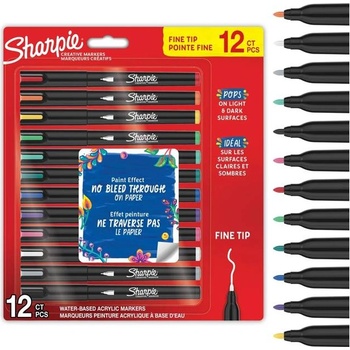 Image 1 of Sharpie К-кт маркери Sharpie Acrylic, 12 цвята, бл. , ВАР (32529-А-СТАНД. ЦВF)