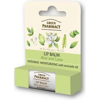 Green Pharmacy hydratačný balzam na pery aloe a limetka 3,6 g