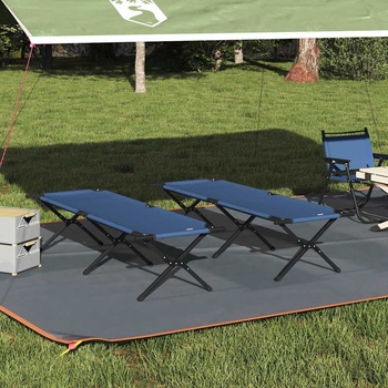 vidaXL Сгъваемо къмпинг легло 2 pcs Синьо 193 x 69 x 45 см (42003180)