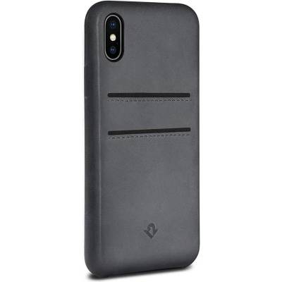 Twelve South Relaxed Wallet Leather Clip - кожен (естествена кожа) кейс за iPhone X (сив)
