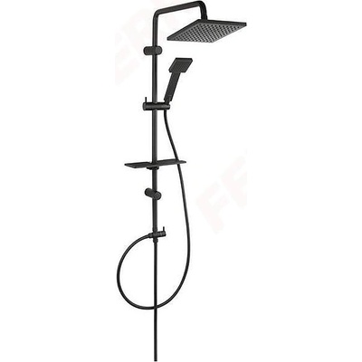 FERRO Душ колона за свързване към смесител Squerto Lux Black, черен мат, квадратна душ пита (47739)