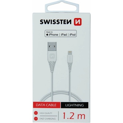 Swissten USB - LIGHTNING MFi, 1,2m, bílý