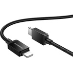 BOROFONE Кабел за данни / зареждане - Borofone (BX120 Placer Series) - Type-C към Lightning, алуминиев корпус, оплетка Nylon, 27W, 1m - Черен