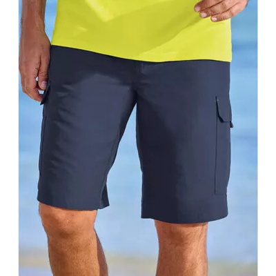 Atlas For Men Voľnočasové kapsáčové bermudy z mikrovlákna Oceán Modrá