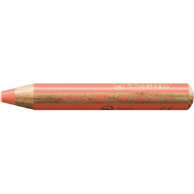 Stabilo Woody 3 in 1 Pastel farebná okrúhla hrubá ceruzka pastelovo červená 880 301