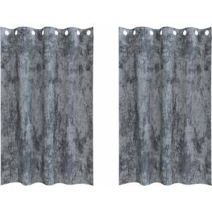 Pure Line Home Кадифени завеси в цвят сив с метални халки, 2 бр. , 140 x 175 см - zalegloto - 43,03 лв