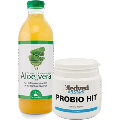 Aloe vera gel BIO 1 l Dr.Jacobs a Probio HIT 60 g Medveď natural