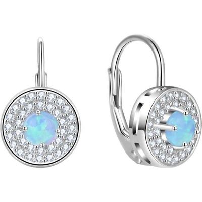 MOISS Slušivé stříbrné náušnice se syntetickými opály a zirkony E0000655